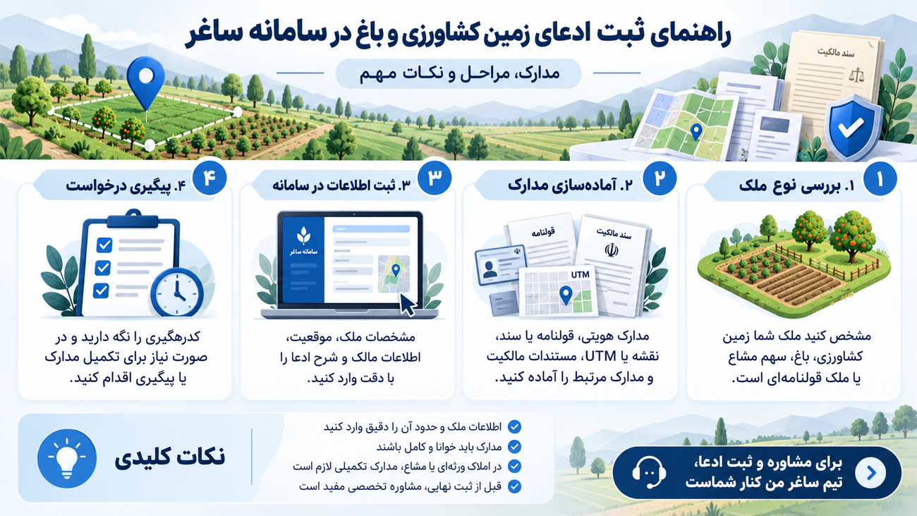 ثبت ادعای زمین کشاورزی در سامانه ساغر چیست؟