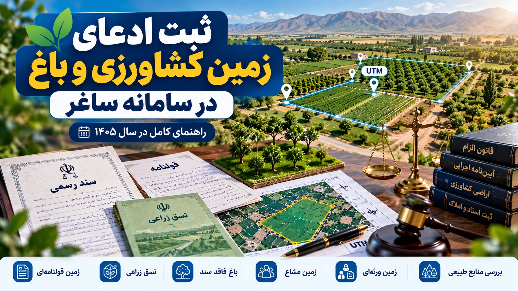 ثبت ادعا زمین کشاورزی باغ